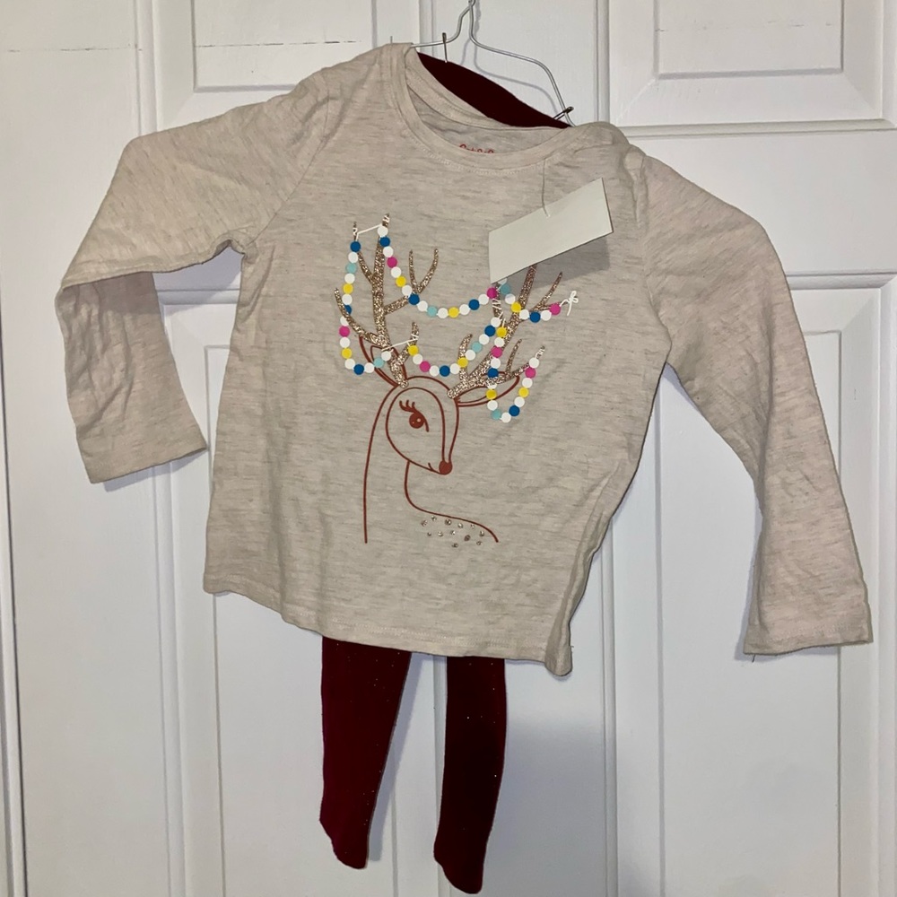 Girls 4T cat & Jack outfit reindeer Christmas